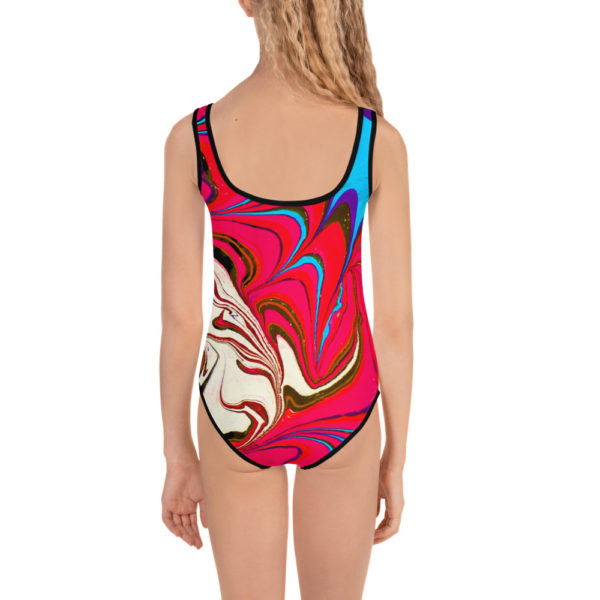 Cerulean Starburst Pink  All-Over Print Kids Swimsuit - Image 2