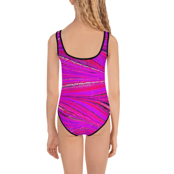 Raging Plumage Pink  All-Over Print Kids Swimsuit - Image 2