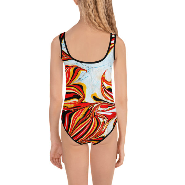 Blossoming Magma  All-Over Print Kids Swimsuit - Image 2