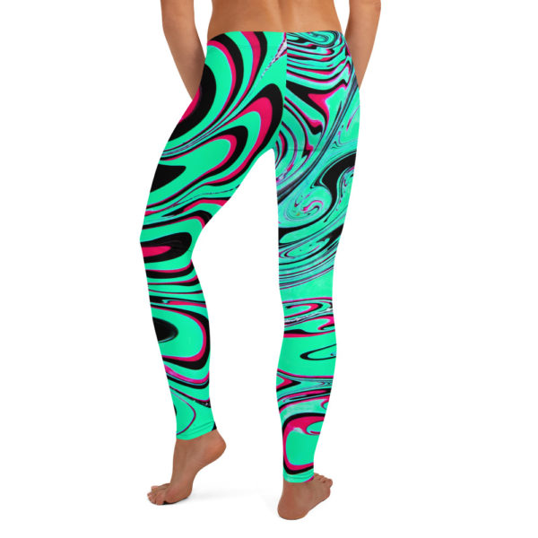 Warped Beryl Cyan Leggings - Image 2