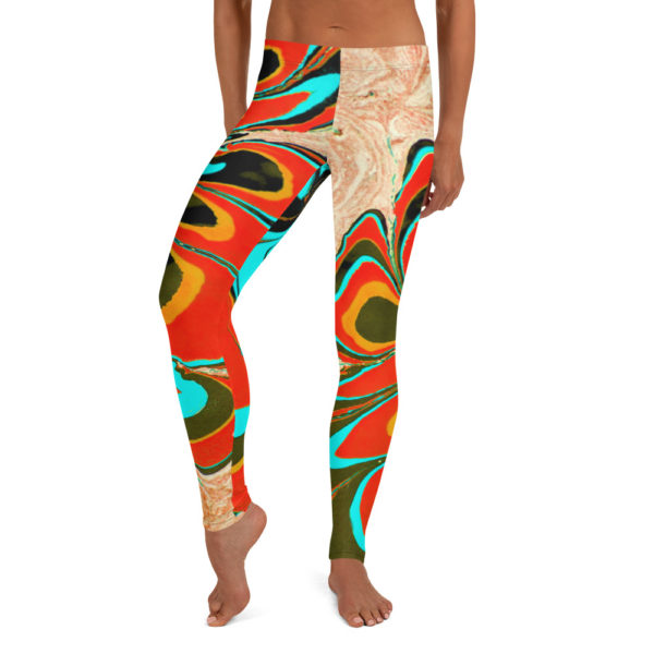 Azure Floret Orange Leggings