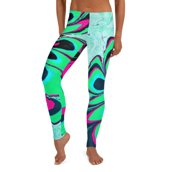 Azure Floret Green Leggings