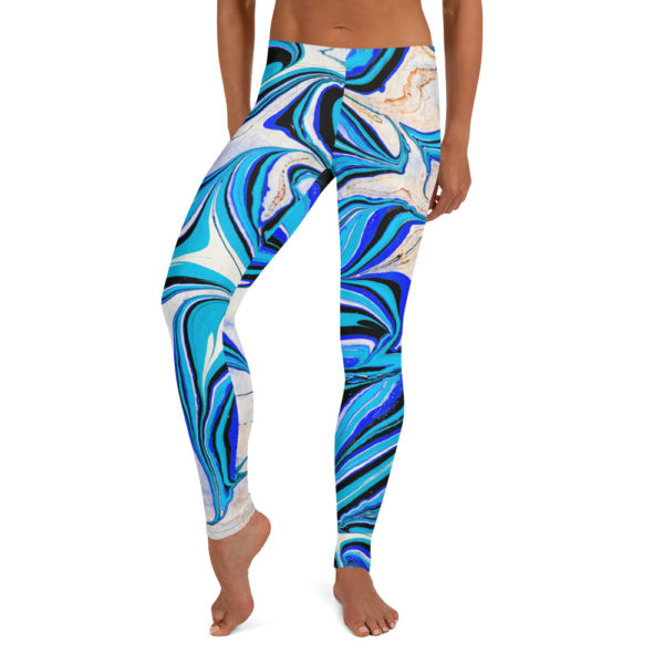 Blossoming Magma Blue Leggings