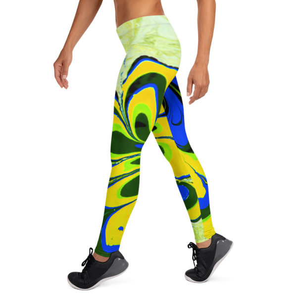 Azure Floret Yellow Leggings - Image 3