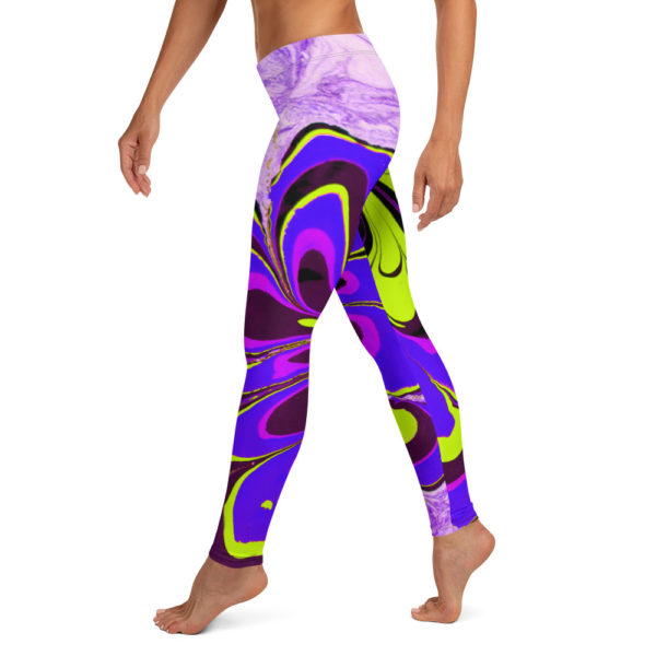 Azure Floret Purple Leggings - Image 3