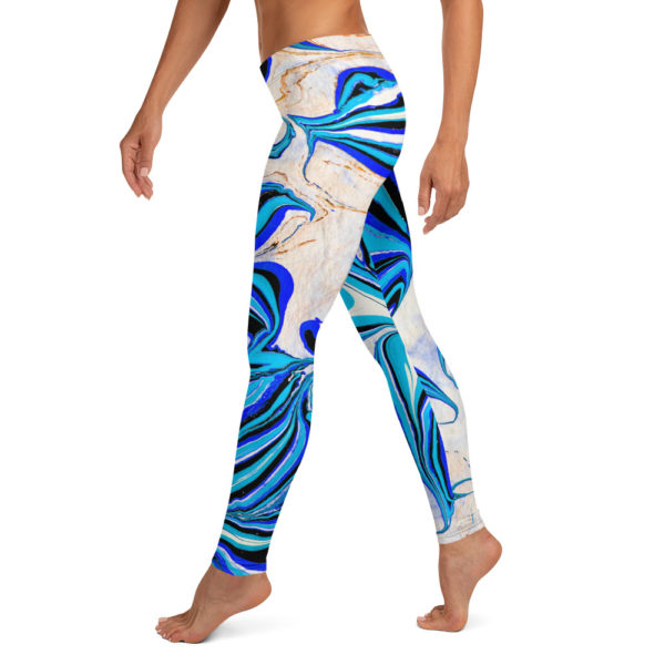 Blossoming Magma Blue Leggings - Image 3