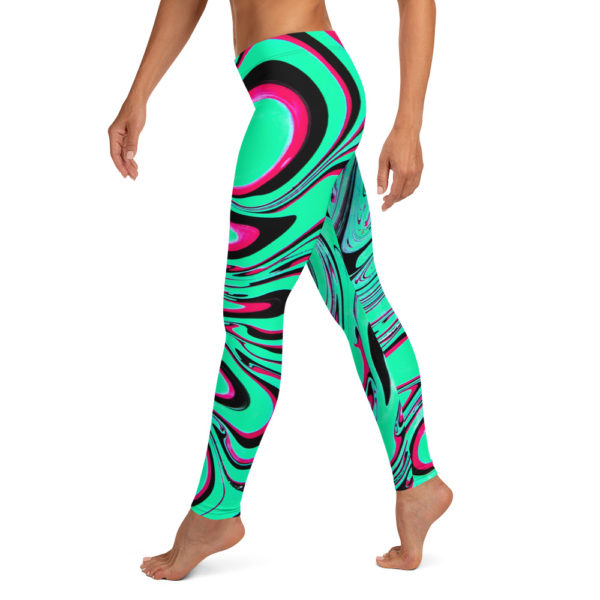 Warped Beryl Cyan Leggings - Image 3