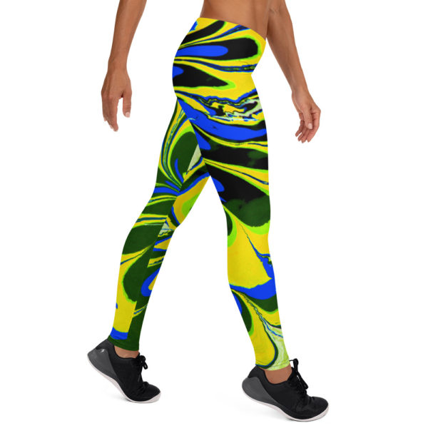 Azure Floret Yellow Leggings - Image 4