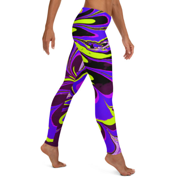 Azure Floret Purple Leggings - Image 4