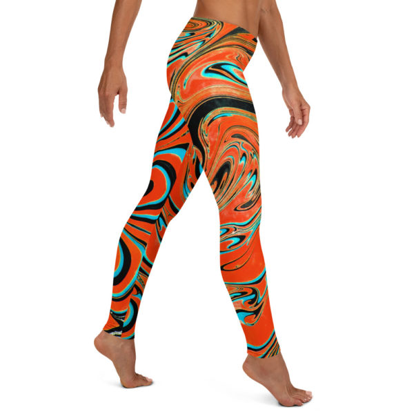 Warped Beryl Orange Leggings - Image 4