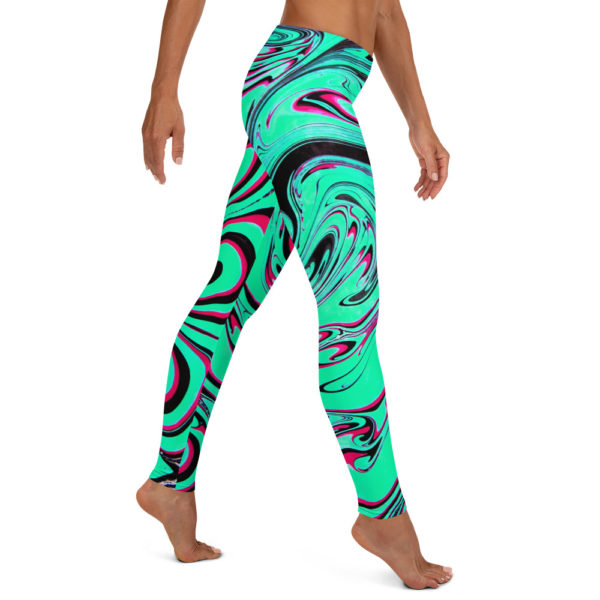 Warped Beryl Cyan Leggings - Image 4