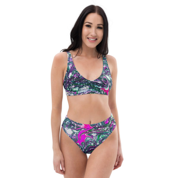 Stellar Expanse Pink Recycled high-waisted bikini