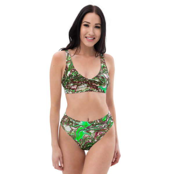 Stellar Expanse Green Recycled high-waisted bikini