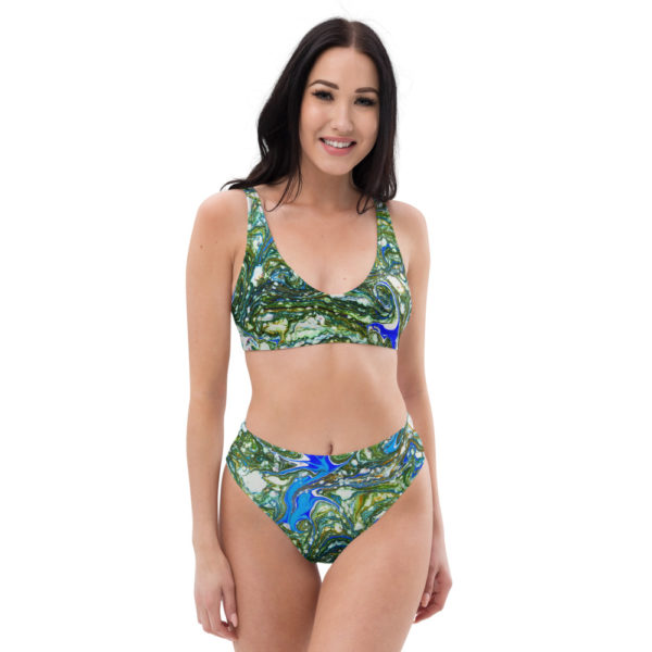 Stellar Expanse Blue Recycled high-waisted bikini