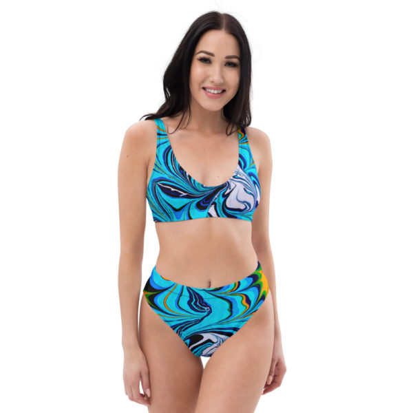 Cerulean Starburst Recycled high-waisted bikini