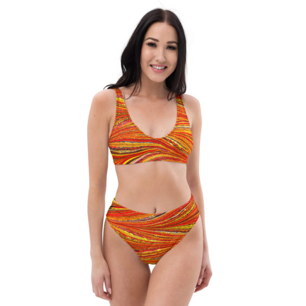 Raging Plumage  Recycled high-waisted bikini