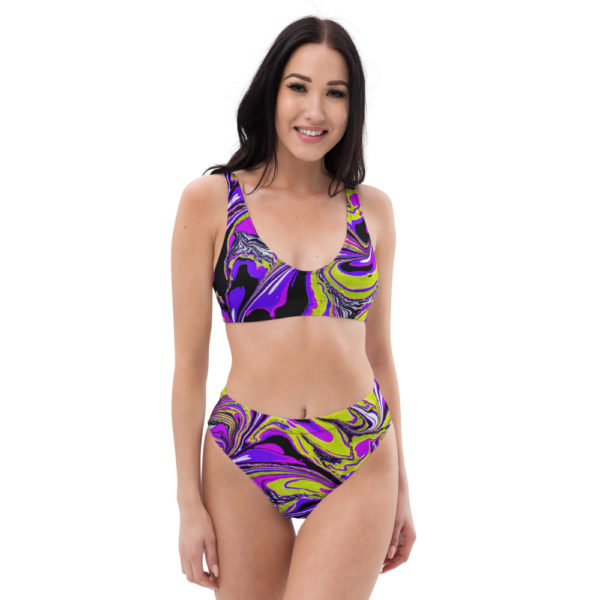 Corrupted Perennial Purple Recycled high-waisted bikini