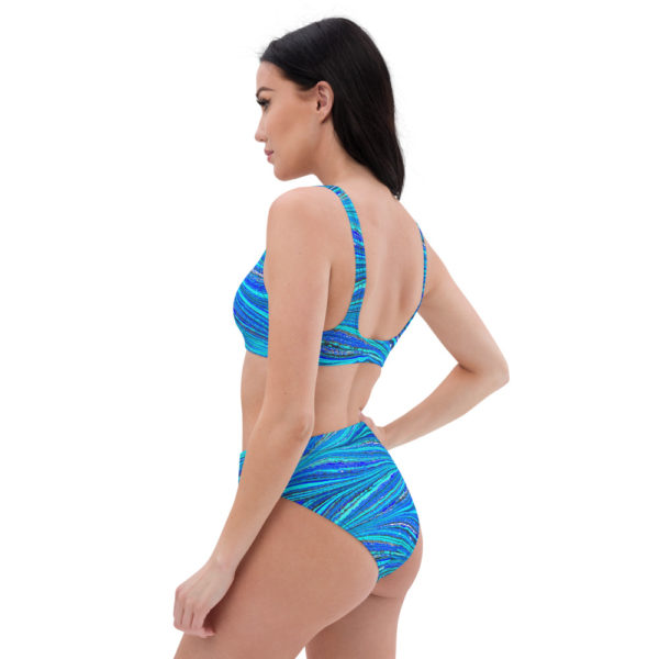 Raging Plumage Cyan Recycled high-waisted bikini - Image 6