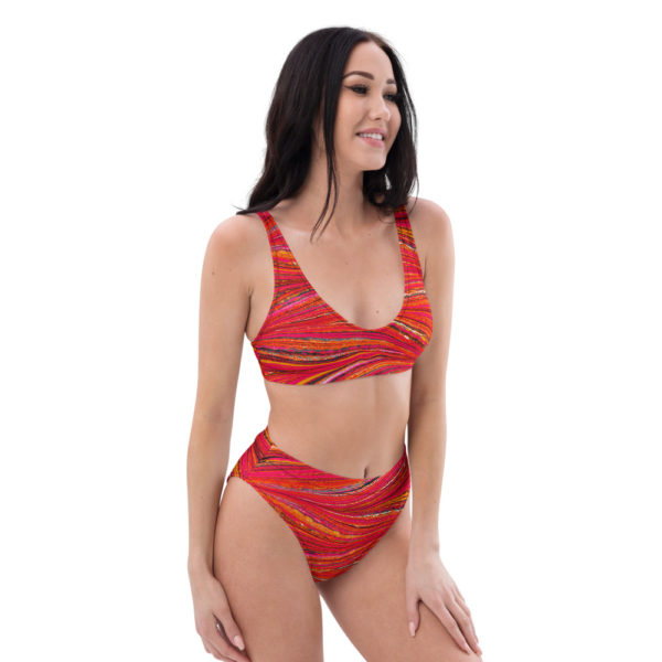 Raging Plumage Red Recycled high-waisted bikini - Image 2